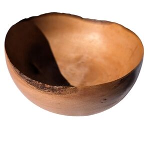 MAPLE BOWL Live Edge Handcrafted Turned Natural Wood Serving Cup